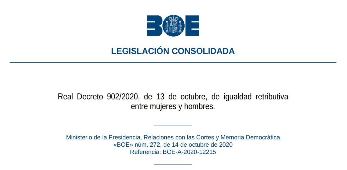 Test del Real Decreto 902/2020, de 13 de octubre, de igualdad retributiva entre mujeres y hombres